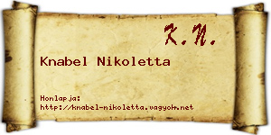 Knabel Nikoletta névjegykártya