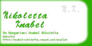 nikoletta knabel business card